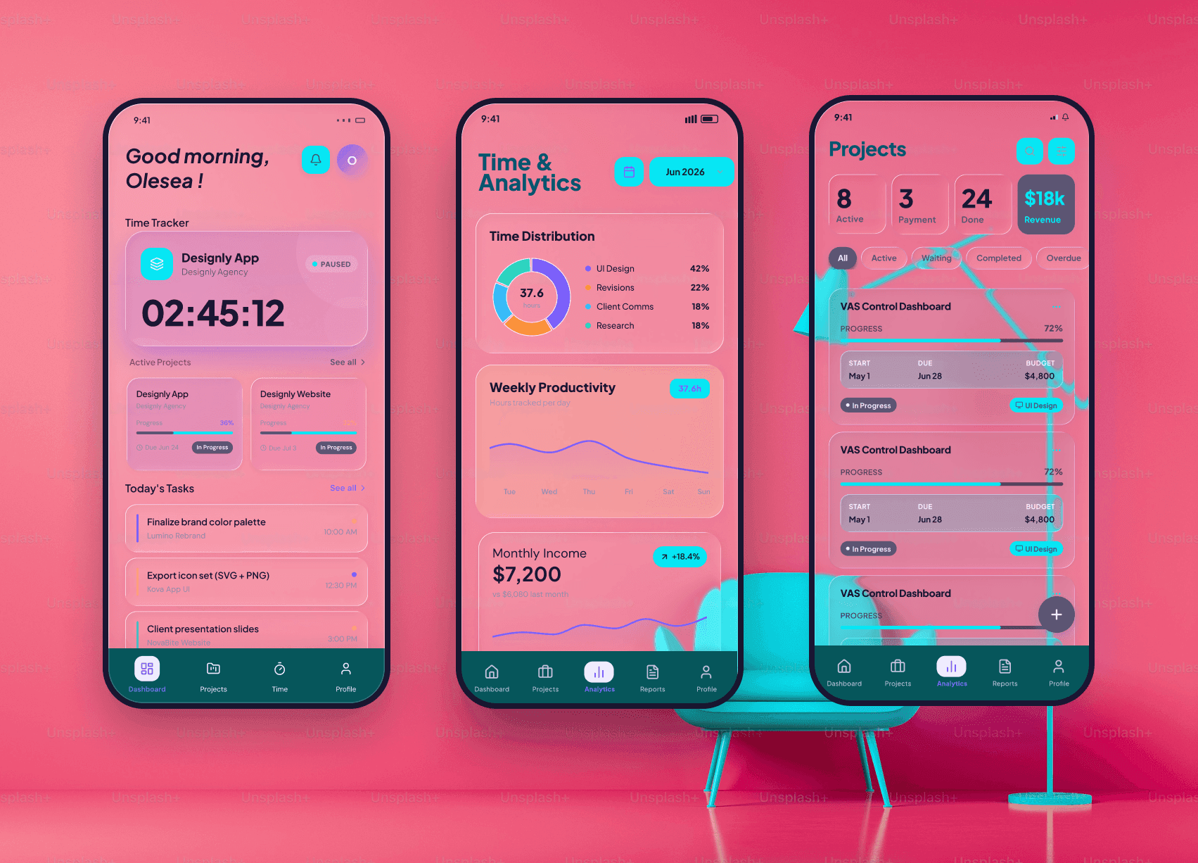 Dashboard pentru Urmărirea Timpului Freelance — imaginea 2